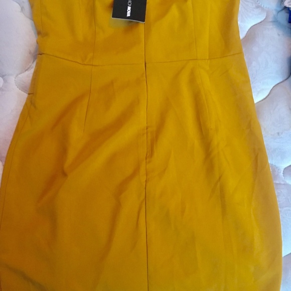NWT Surplice Fashion Nova Mini Dress Mustard Sz S - Picture 5 of 7